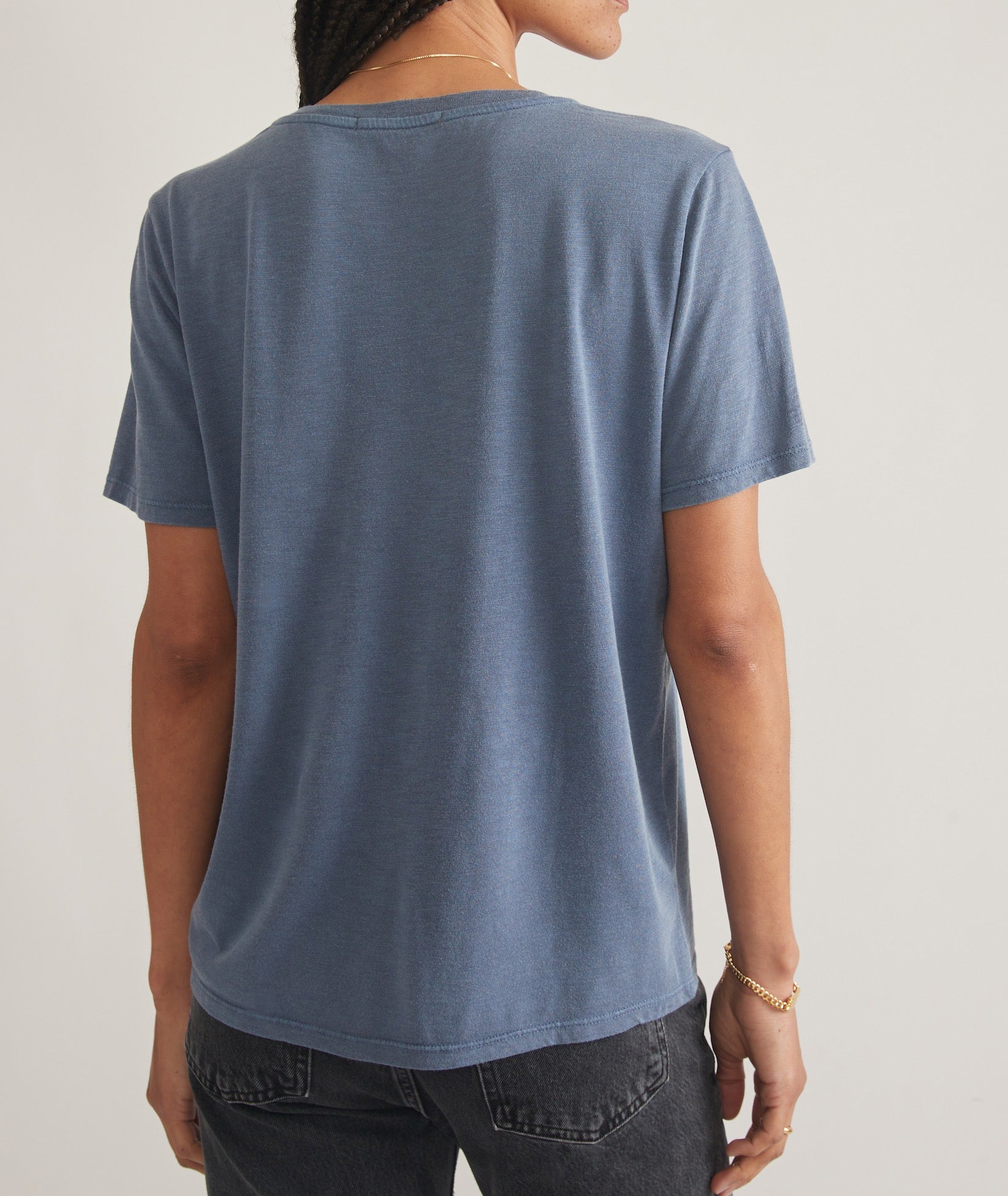 Slouchy Fit V-Neck Cotton Tee