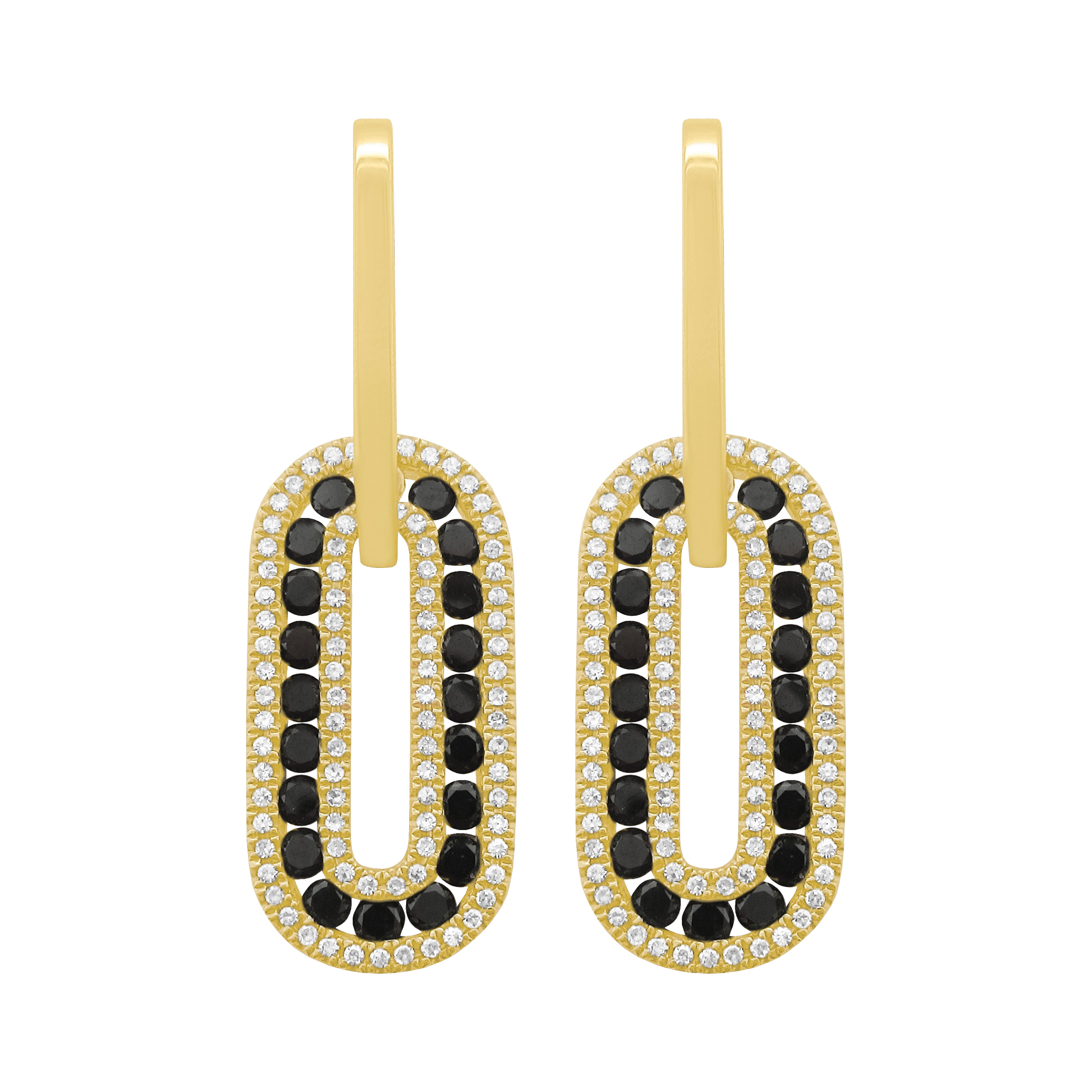 Curved Sculpted Gem Detail Earrings