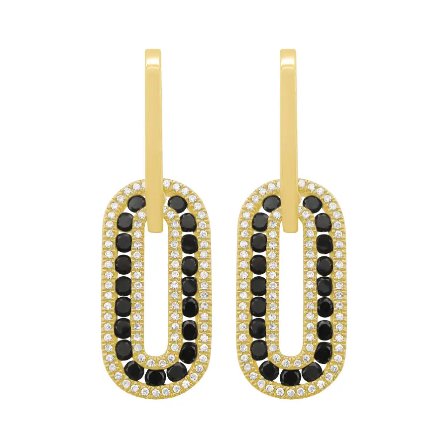 Curved Sculpted Gem Detail Earrings