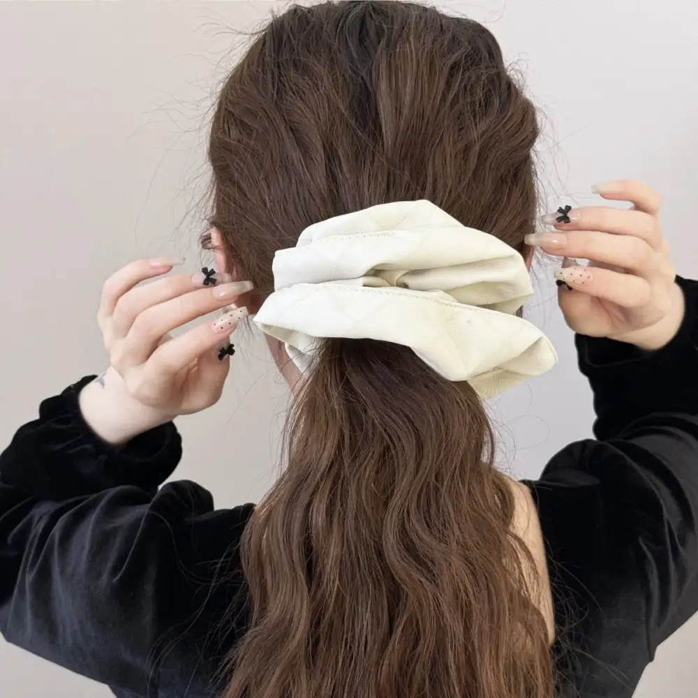Elastic PU Leather Hair Scrunchie Set