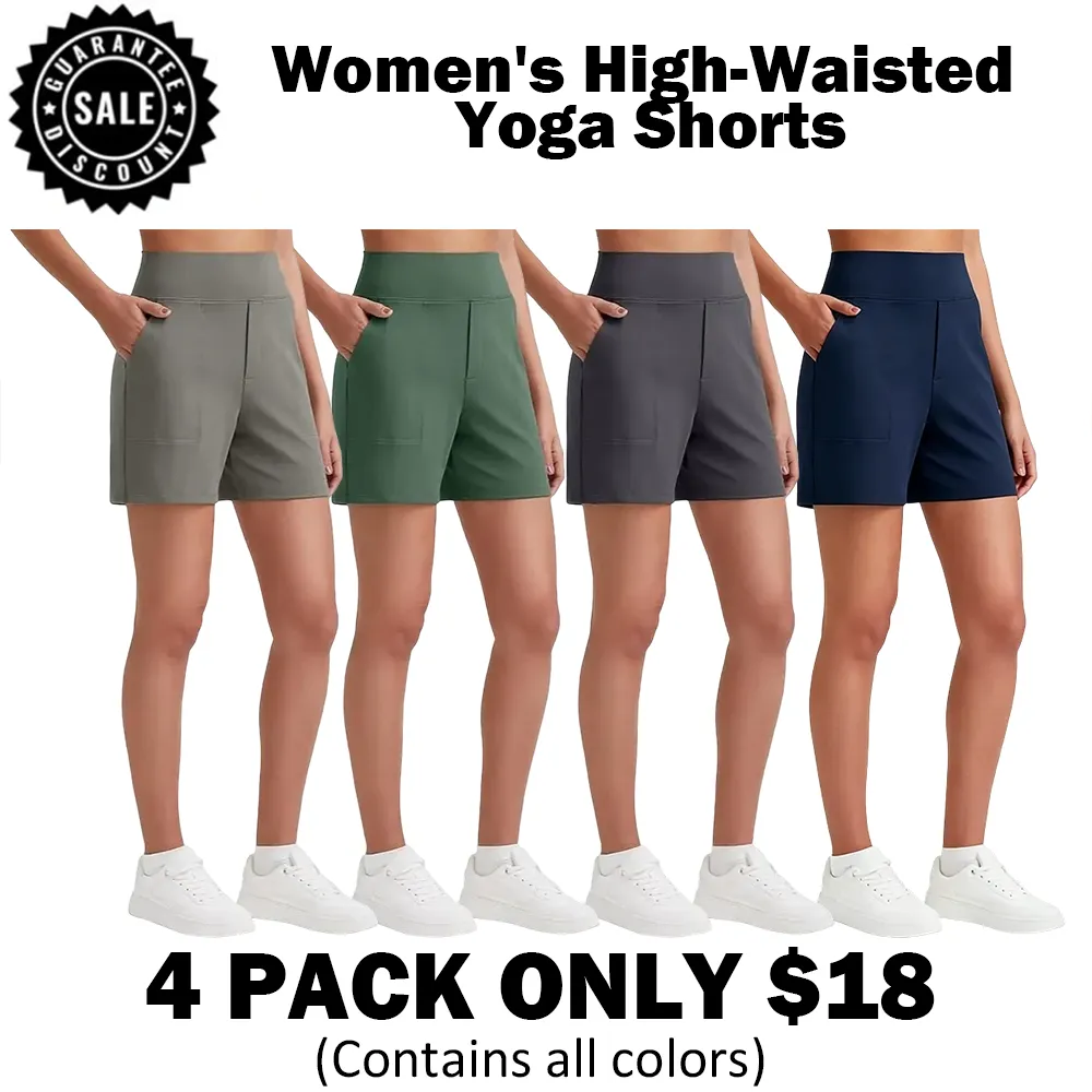 🔥Hot Sale💥-Women's High-Waisted Yoga Shorts🔥12-Pack- Only $32