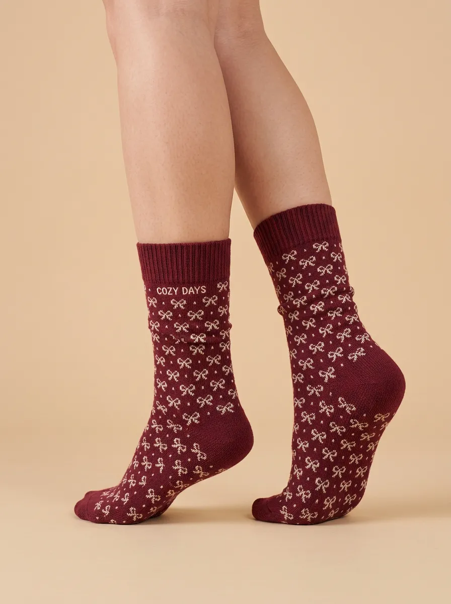 Classic Bow-Detail Casual Socks