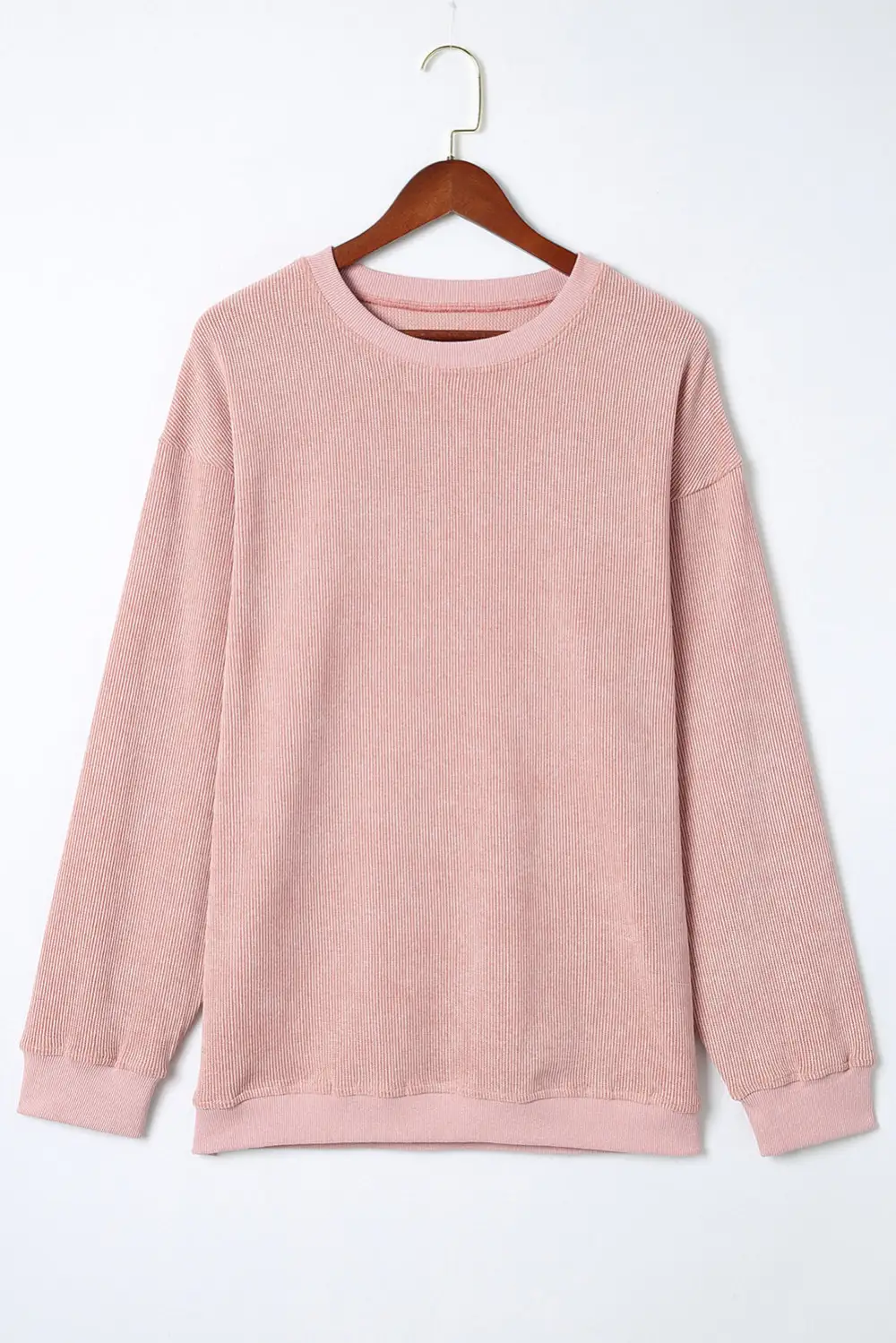 Ribbed Round Neck Sweatshirt