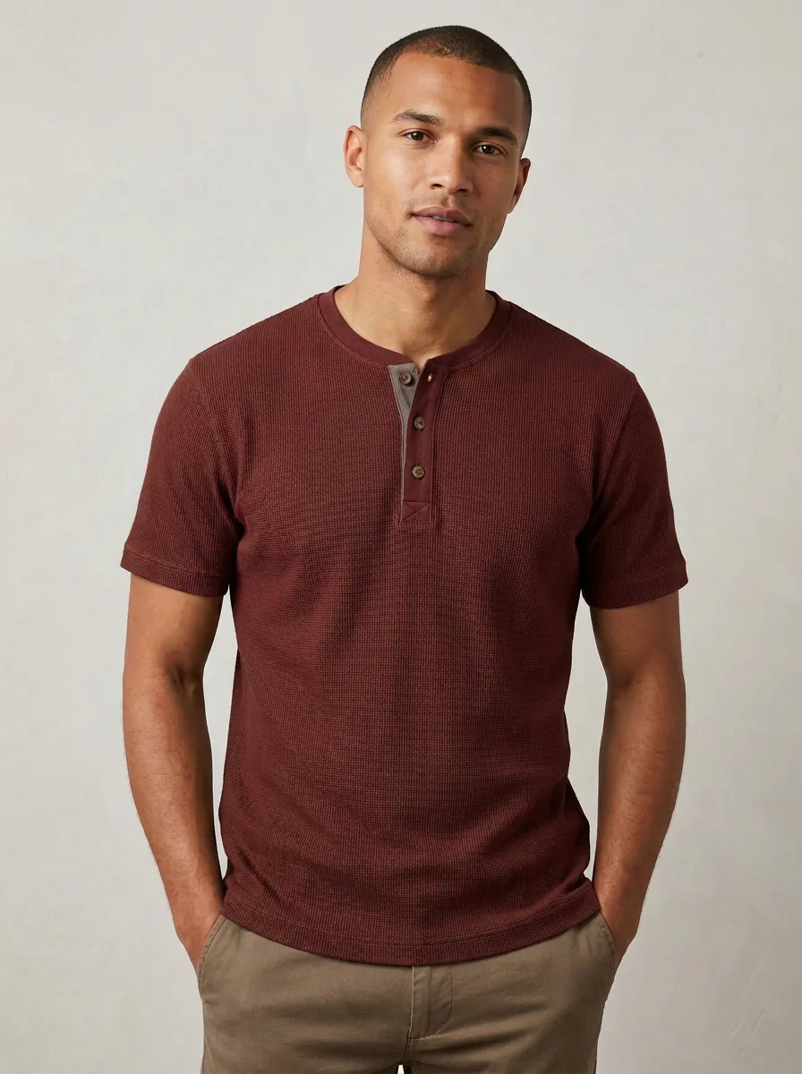 Classic Comfort Men's Short-Sleeve Henley Shirt