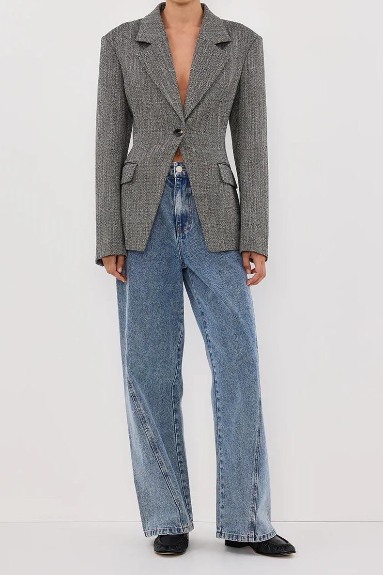 Charcoal Cinched Blazer