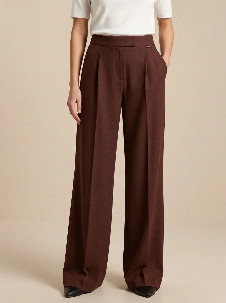 Women’s Vintage Plaid Wide Leg Flowy Pants