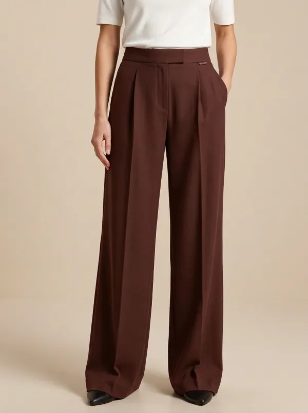 Women’s Vintage Plaid Wide Leg Flowy Pants