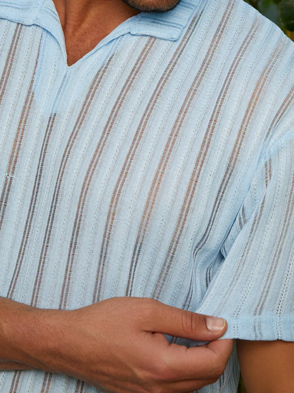 Blue Half Sleeve Relaxed Polo T-Shirt