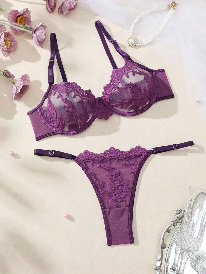 Sculpted Sheer Lingerie Set