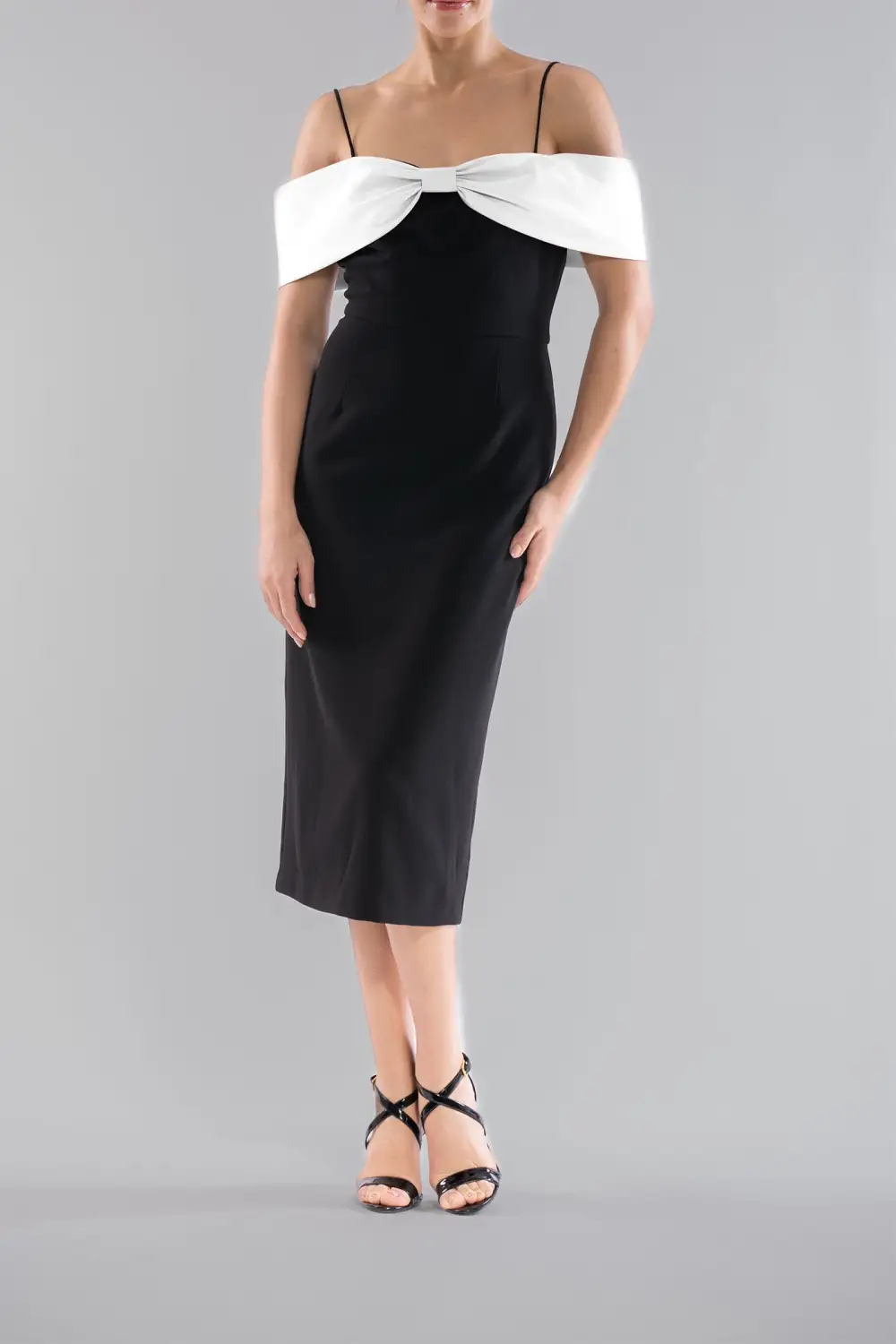Bow Neck Sleeveless Midi Dress