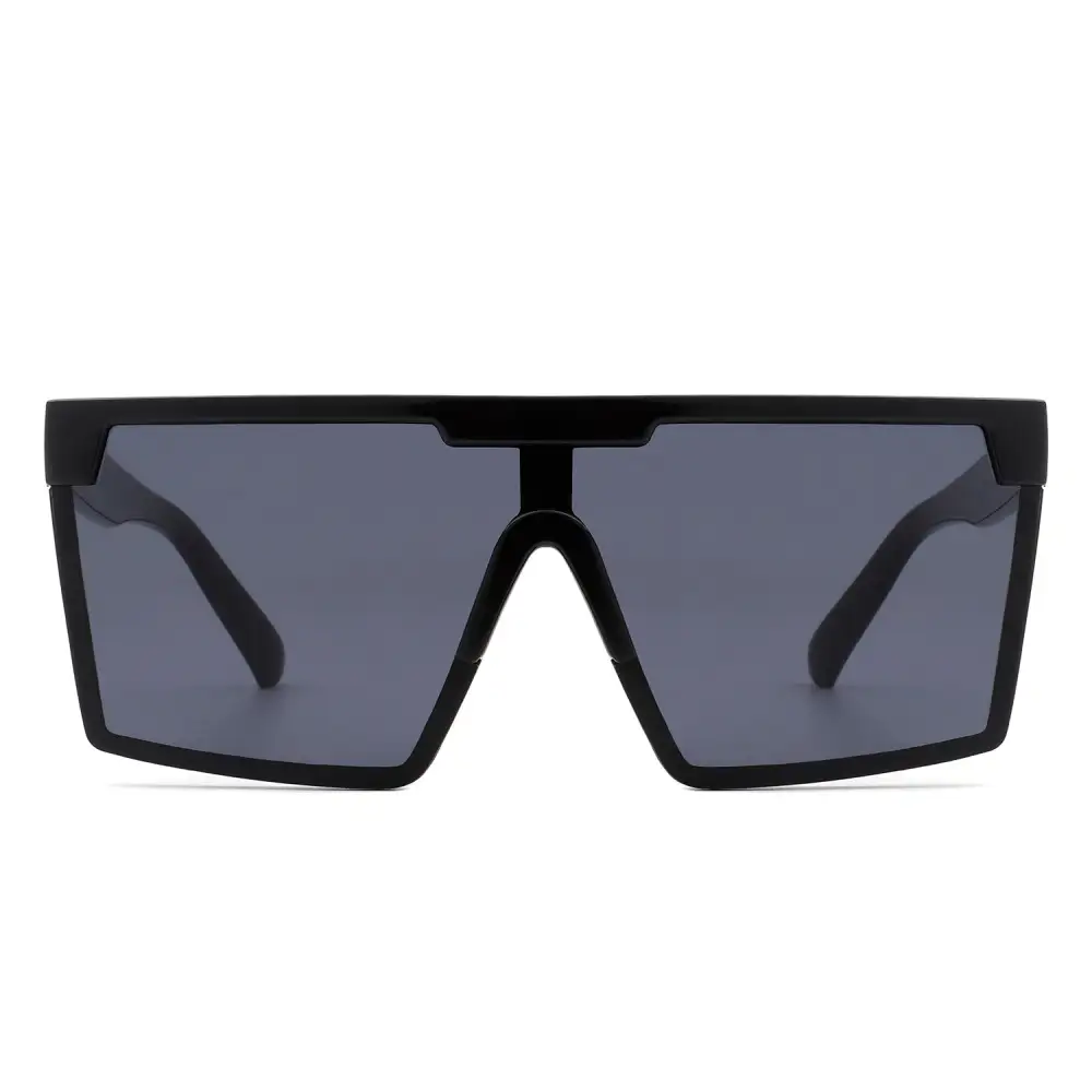 Oversized Retro Square Flat-Top Tinted Sunglasses