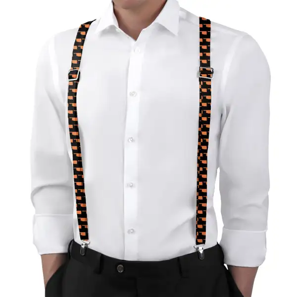Silhouette Pattern Motif Suspenders