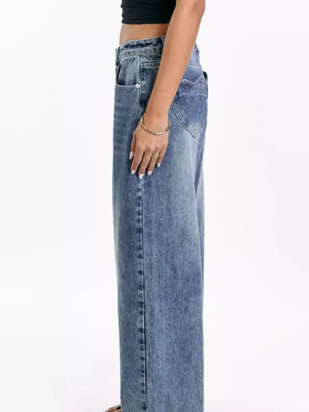 Versatile Wide Leg Denim Jeans