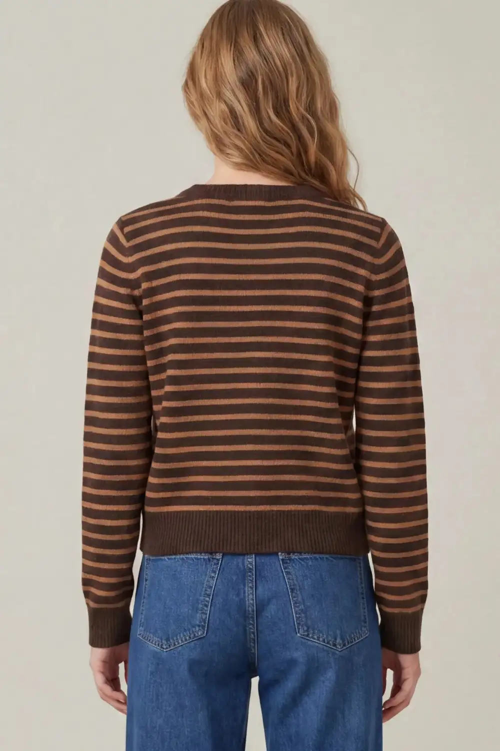Button Striped Cardigan