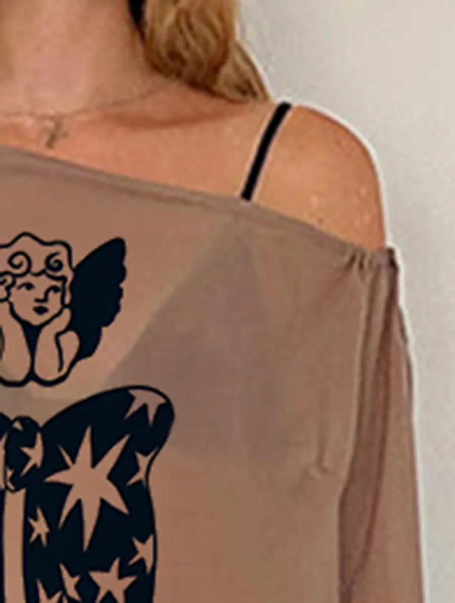 Off Shoulder Bow Embroidered Top