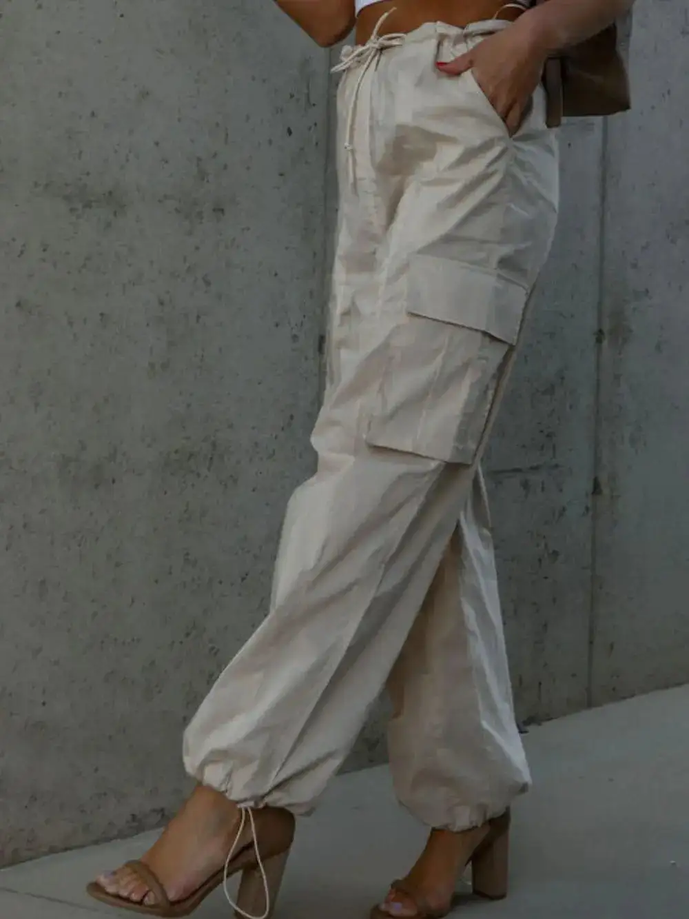 Drawstring Pocket Detail Pants