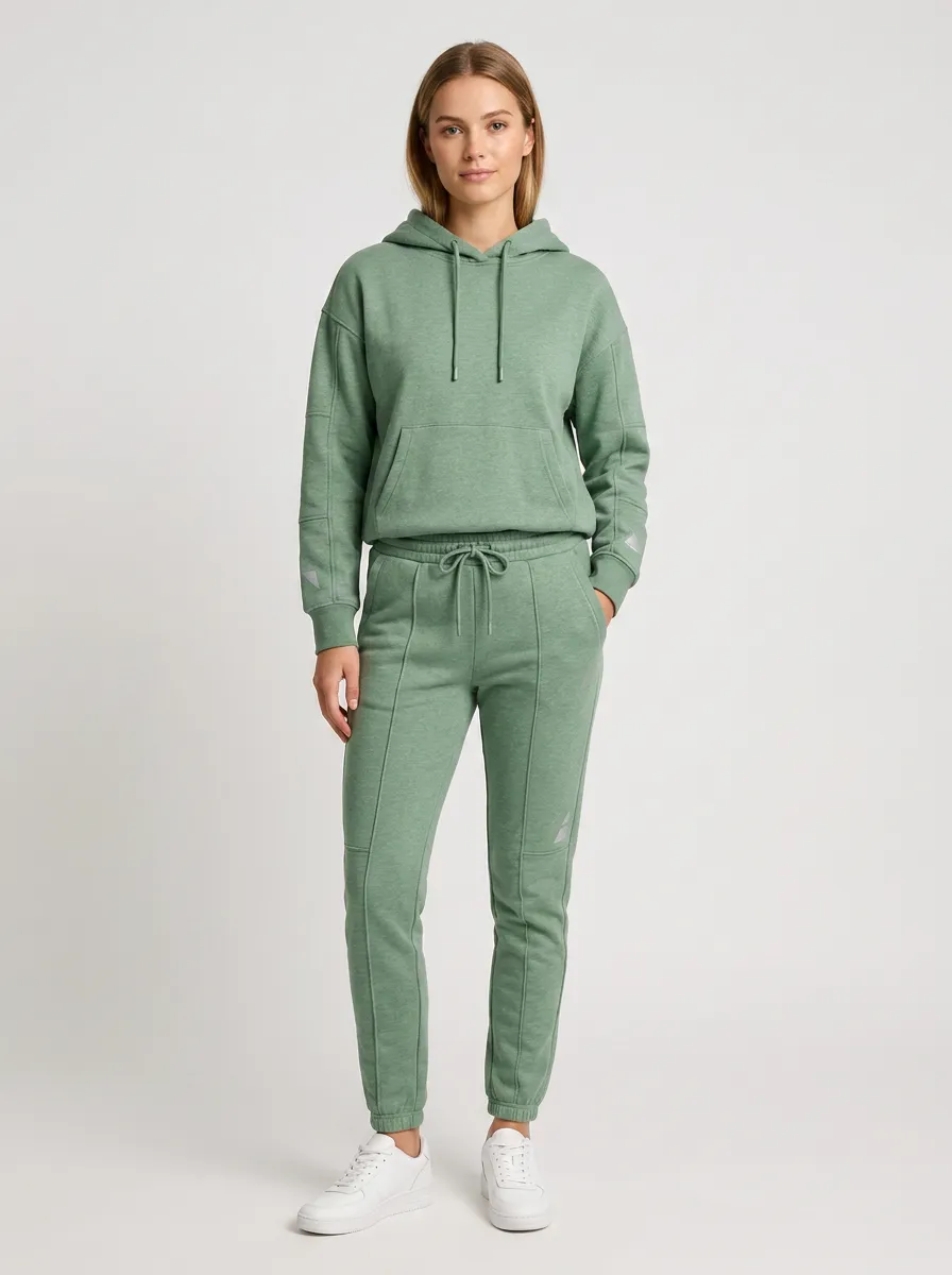 Women's Sage Green Casual Loungewear Set Hoodie and Joggers