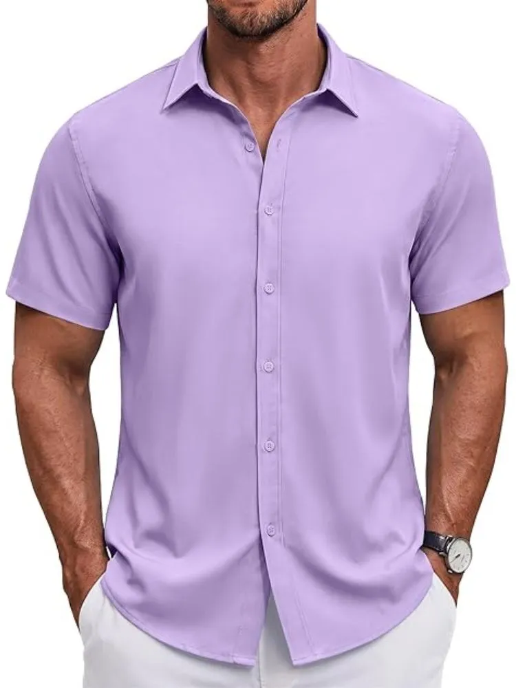 S Short Sleeve Casual Button-Down Shirt