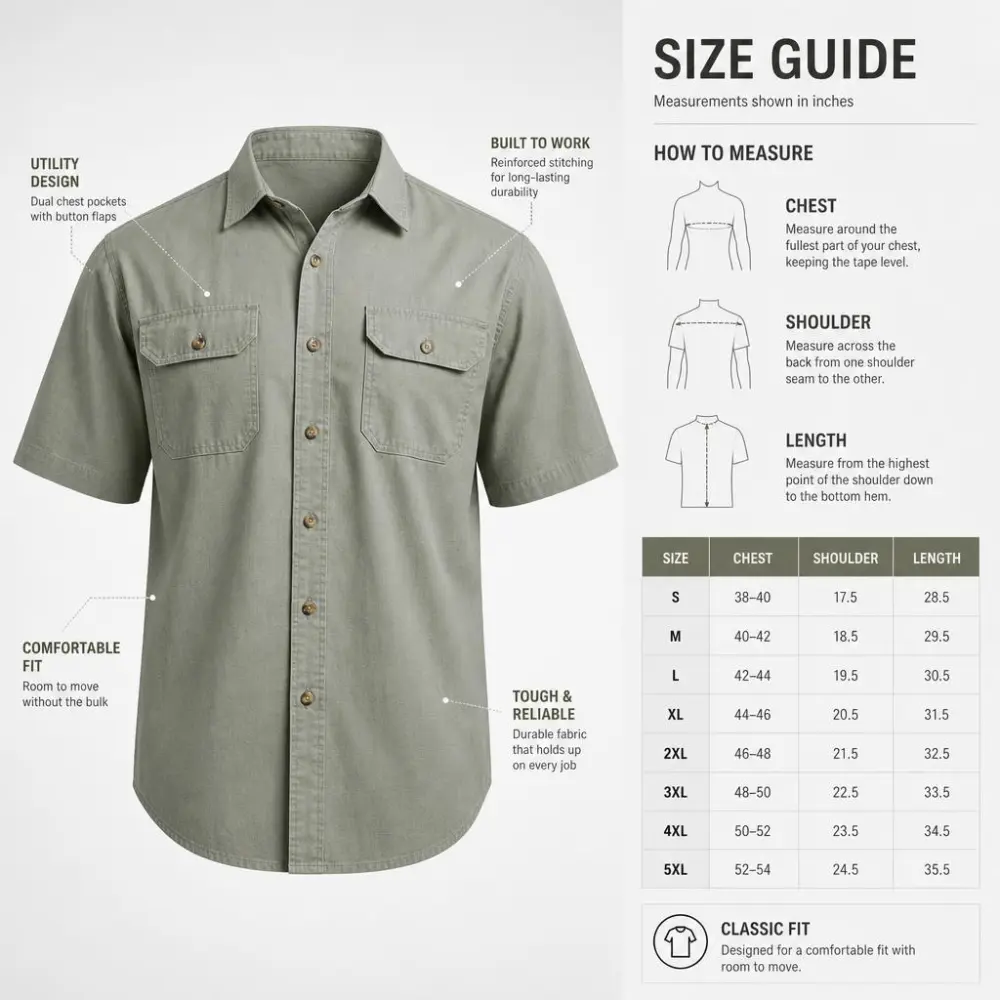 Men’s Short Sleeve Utility Work Shirt