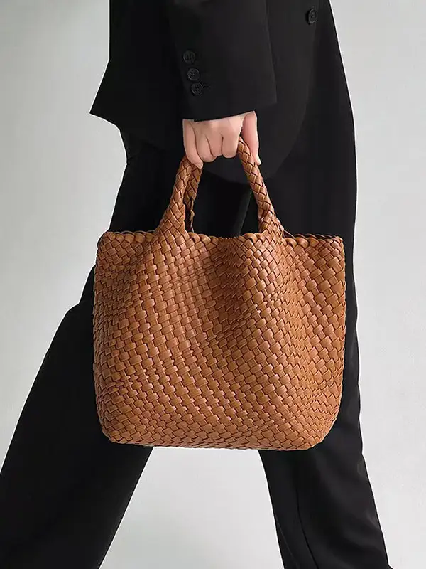 Polished Woven Vintage Shoulder Bag