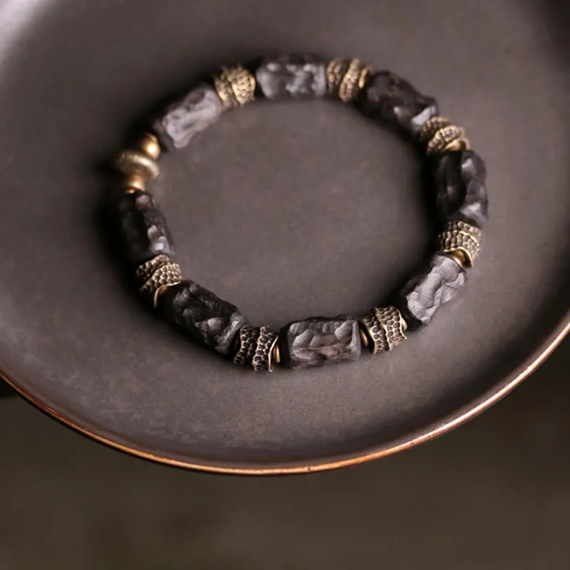 Ebony Wood Copper Bracelet