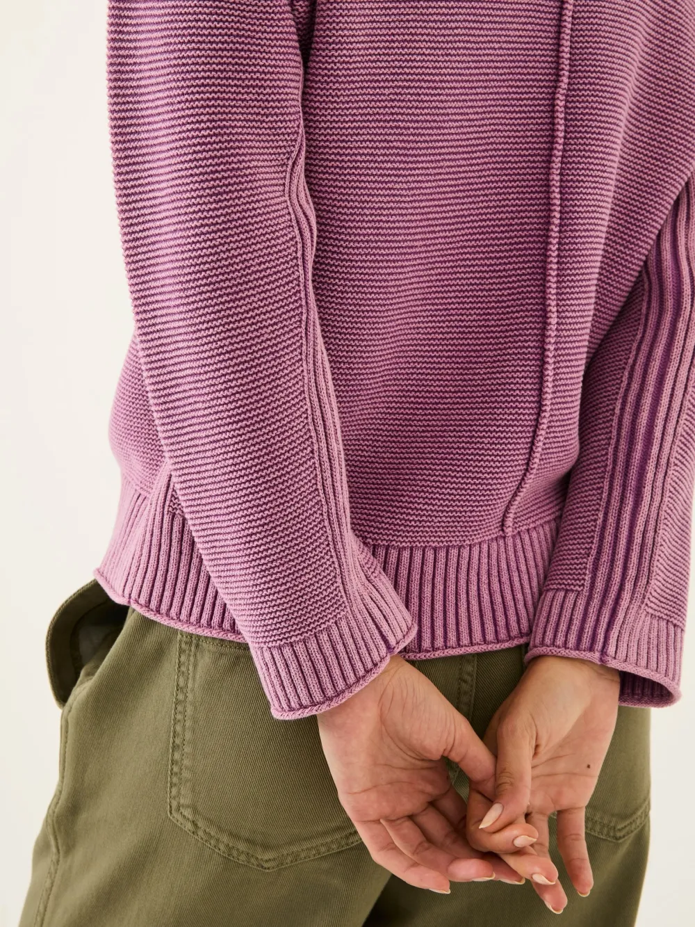 Dusky Purple Elia Laundered Knitted 100% Cotton Jumper