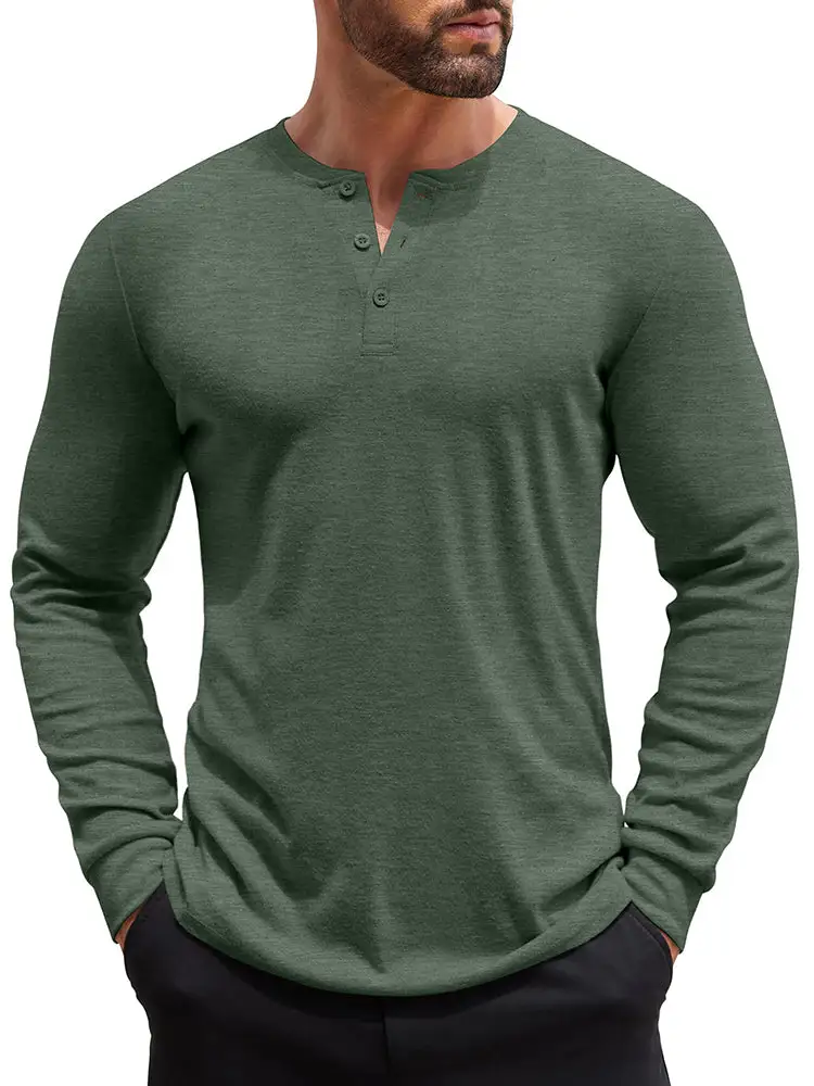 Fashion Lightweight Pullover Henley Shirt Hoodie