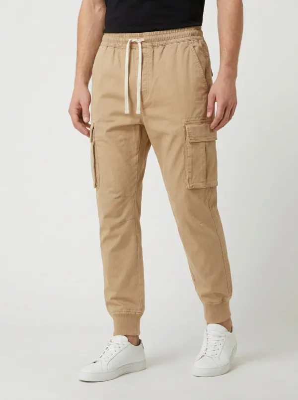 Drawstring Jogger Solid-Style Men's Cargo Pants