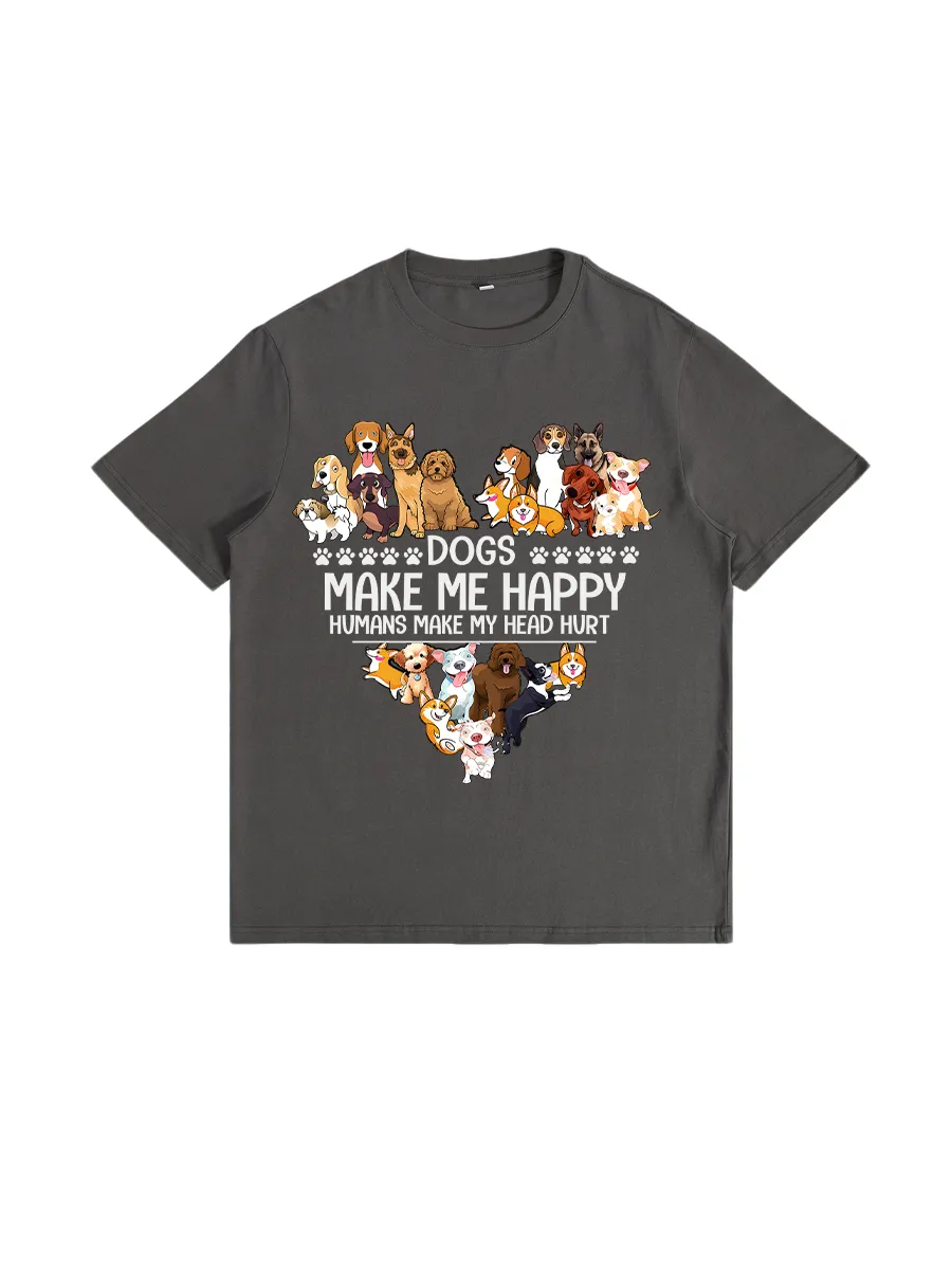 Dogs Make Me Happy Graphic Tee