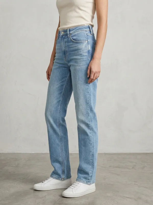Practical High-Rise Women's Straight-Leg Jeans