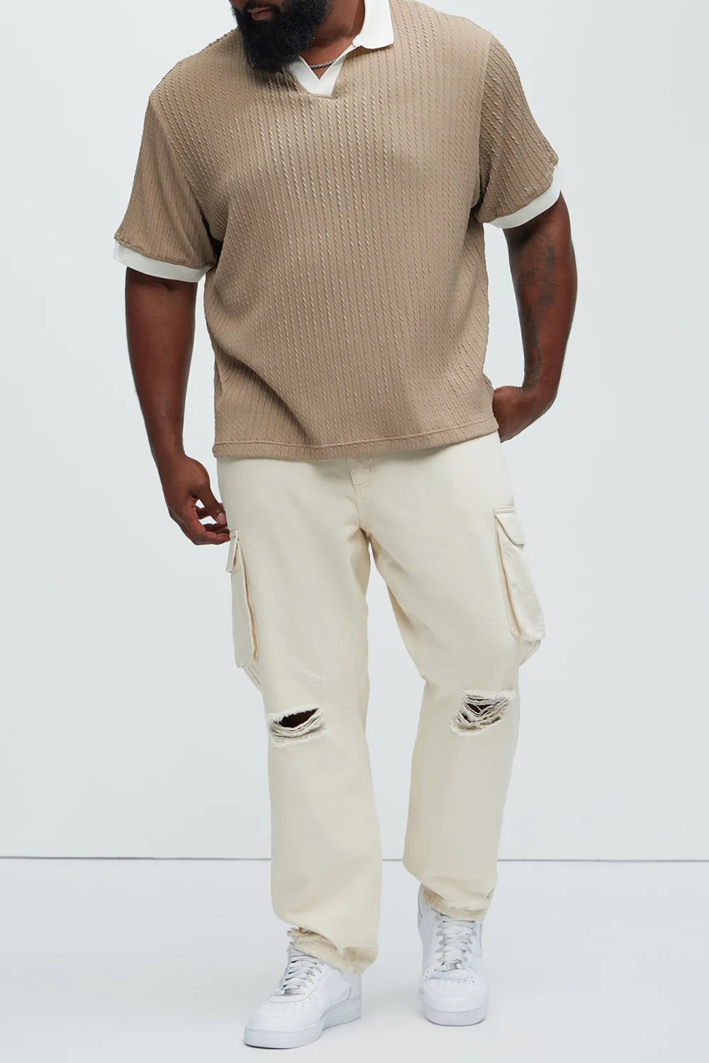 Color Block Textured Polo