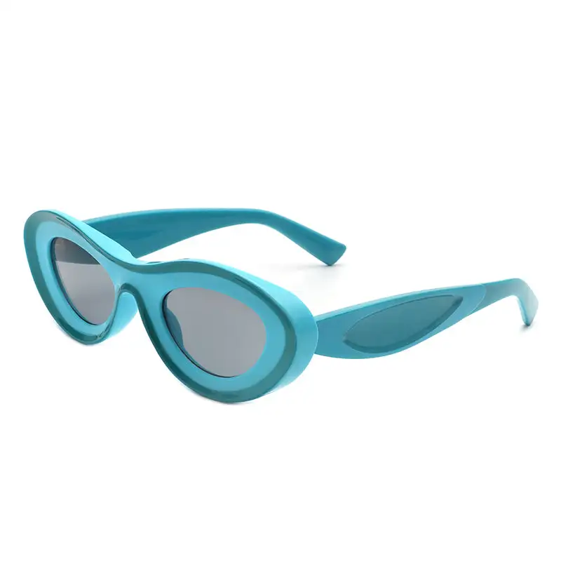 Slim Cat Eye Oval Frame Sunglasses