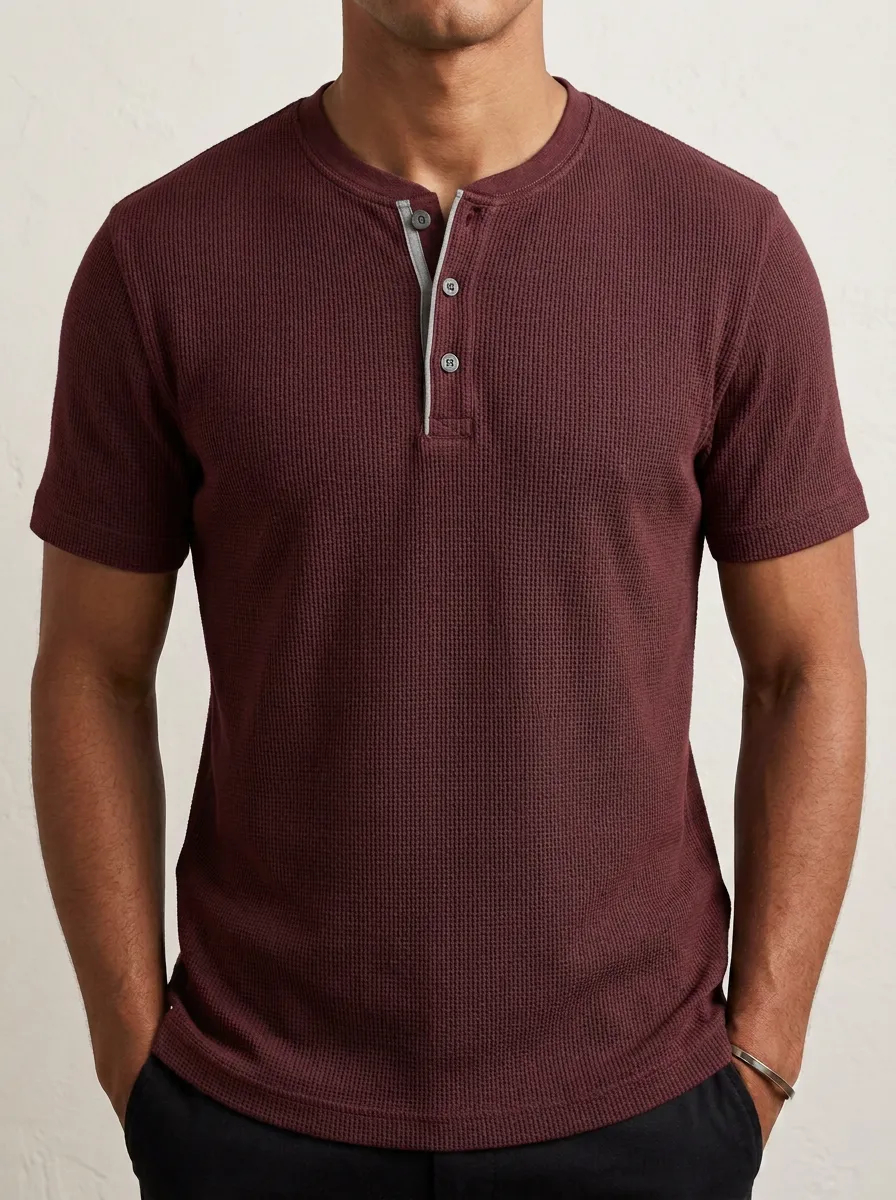 Classic Sport Men's Short-Sleeve Henley Shirt