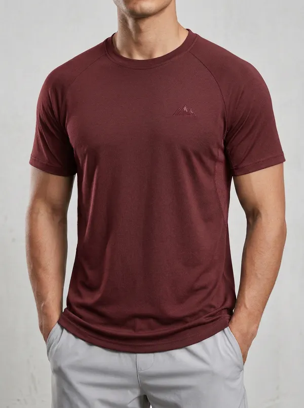 Men's Mountain Textured Raglan Sport Crewneck T-Shirt