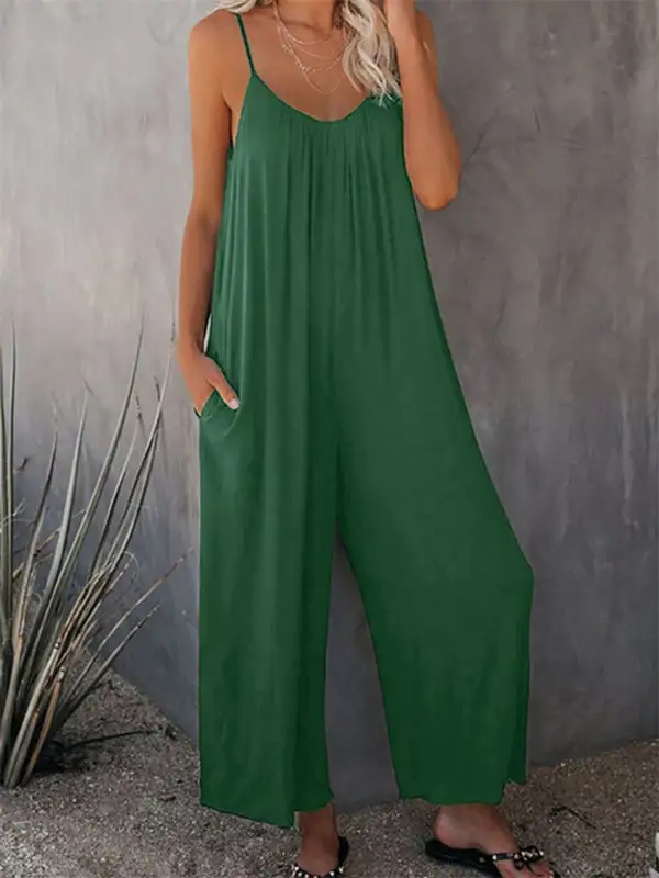 Trousers Clean Side Pocket Loose Spaghetti Accessory