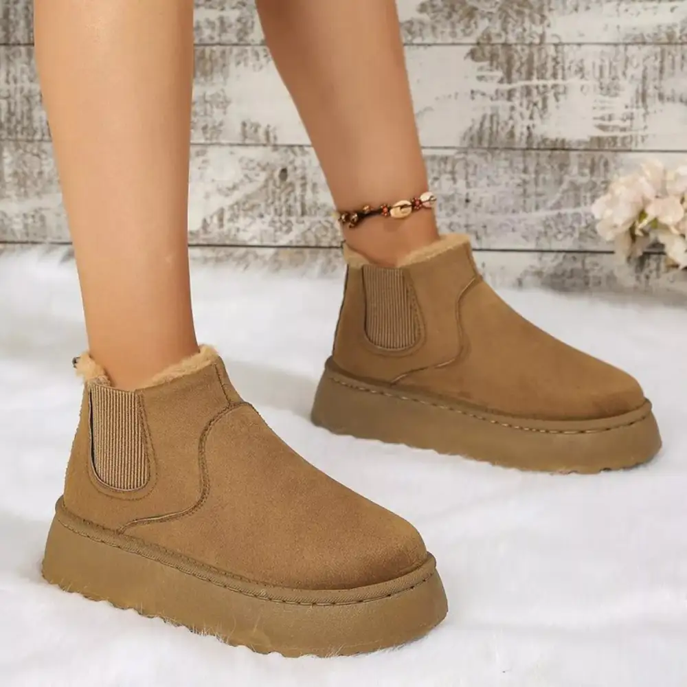 Round Toe Platform Ankle Boots