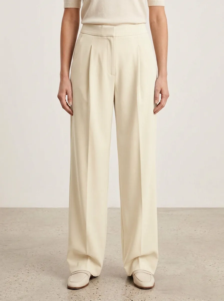 Refined Pleated Wide-Leg Trousers