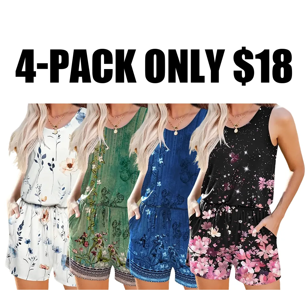 🔥Hot Sale💥Women's Summer Short Jumpsuit🔥8-PACK - All Colors Included