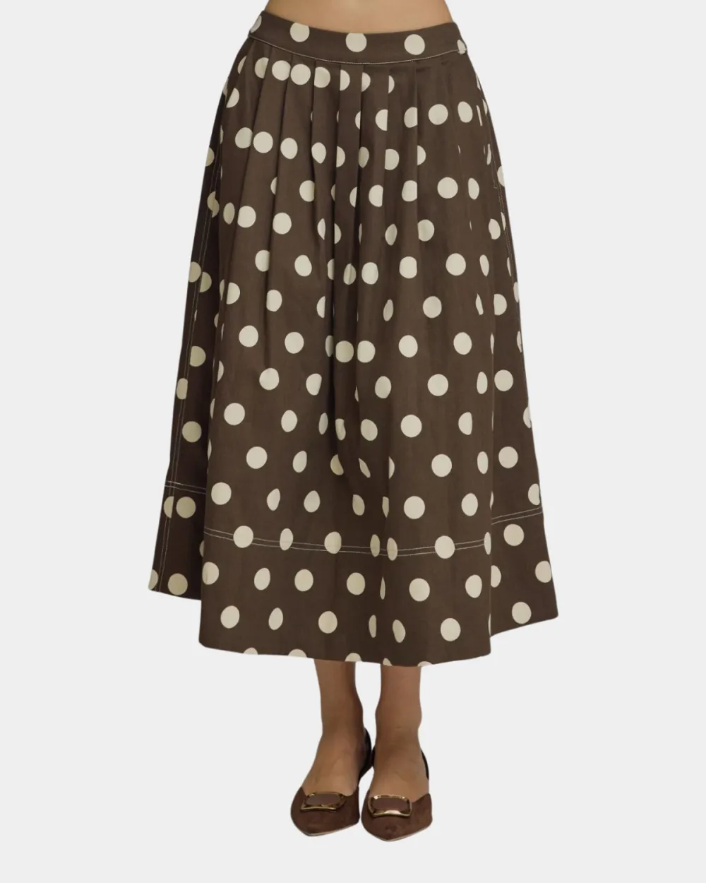 Polka Dot Pleated Skirt