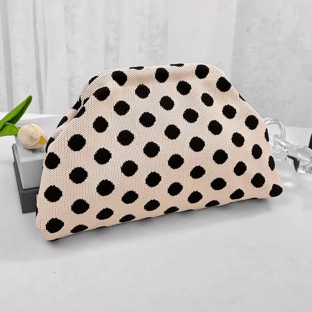 Portable Contrast Knit Clutch