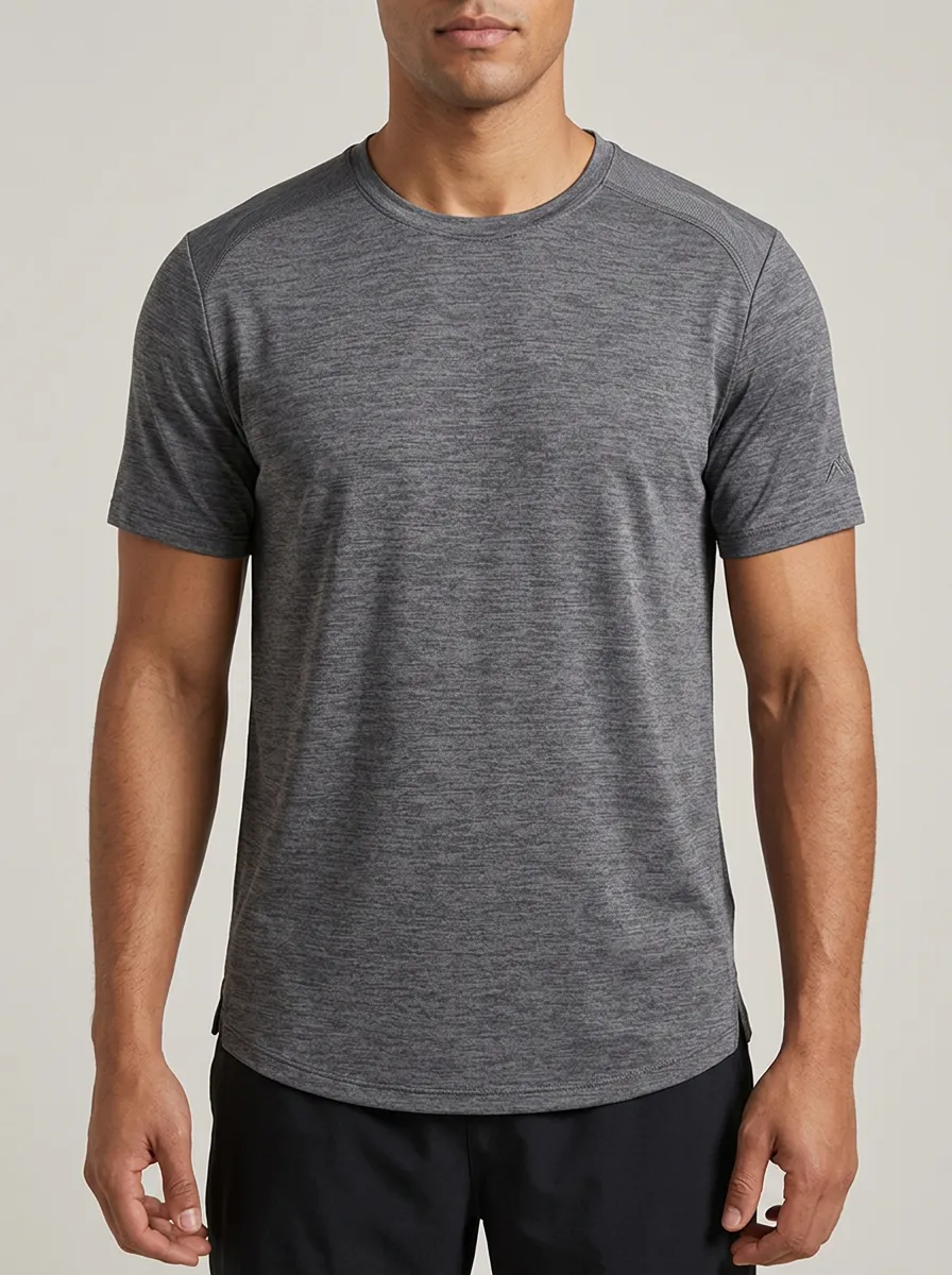 Men's Performance Emblem Athletic Raglan Sport Crewneck T-Shirt