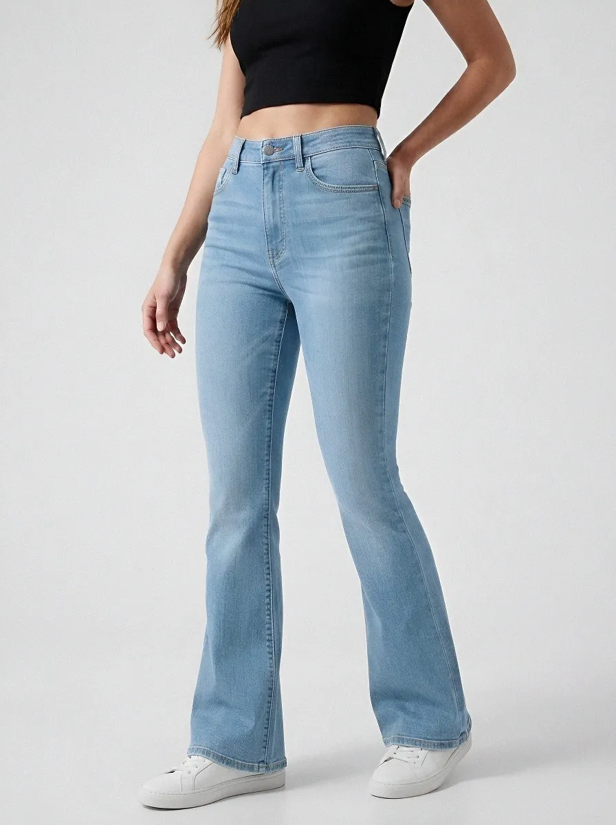 Heritage Classic Women's High-Waist Stretch Flare Jeans