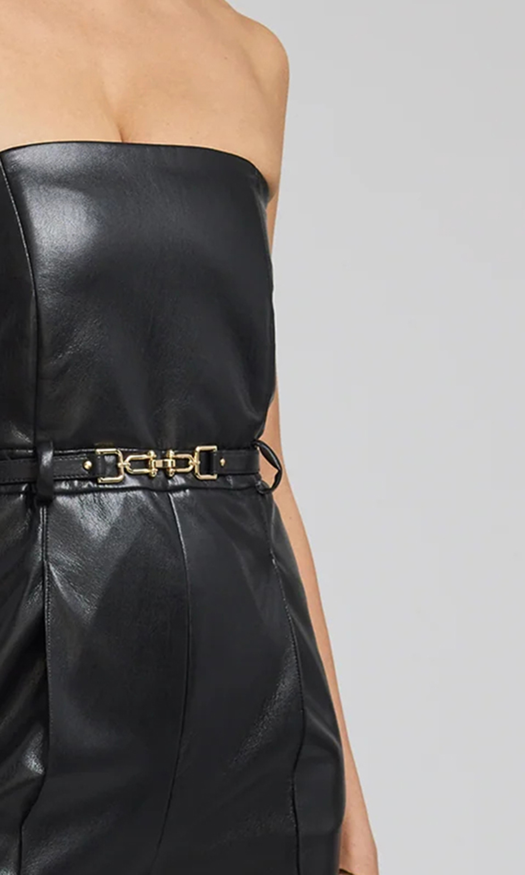 Black Tube Top Shiny Jumpsuit