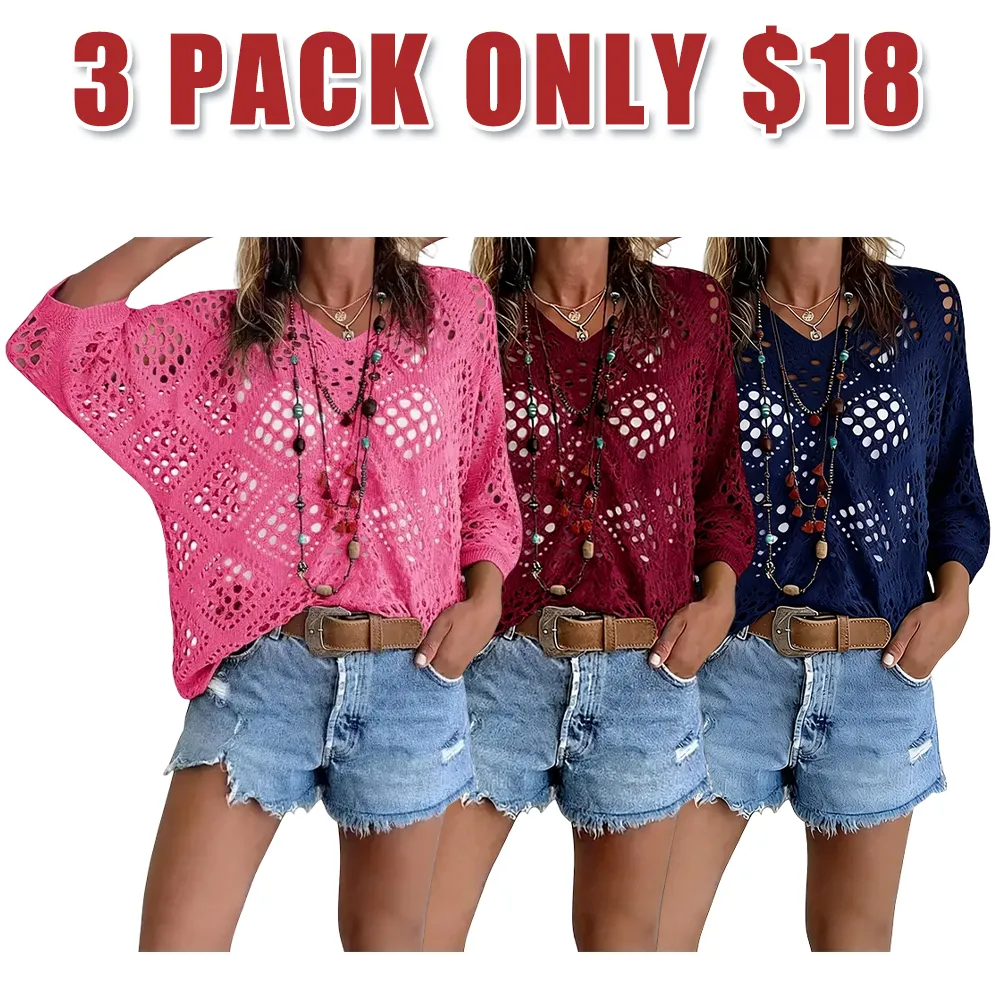 Women's Bohemian-Inspired Beige Crochet Top with V-Neck