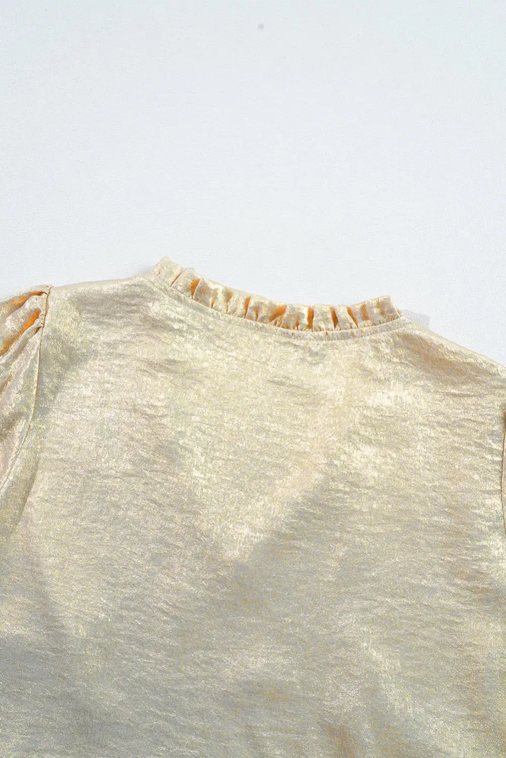Layered Velvet Frilled Puff Sleeve Blouse