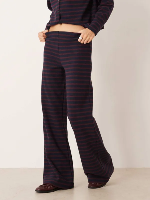 Stripe Wide-Leg Pants