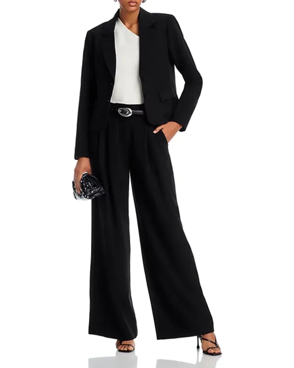Wide Leg Silhouette Crepe Pants