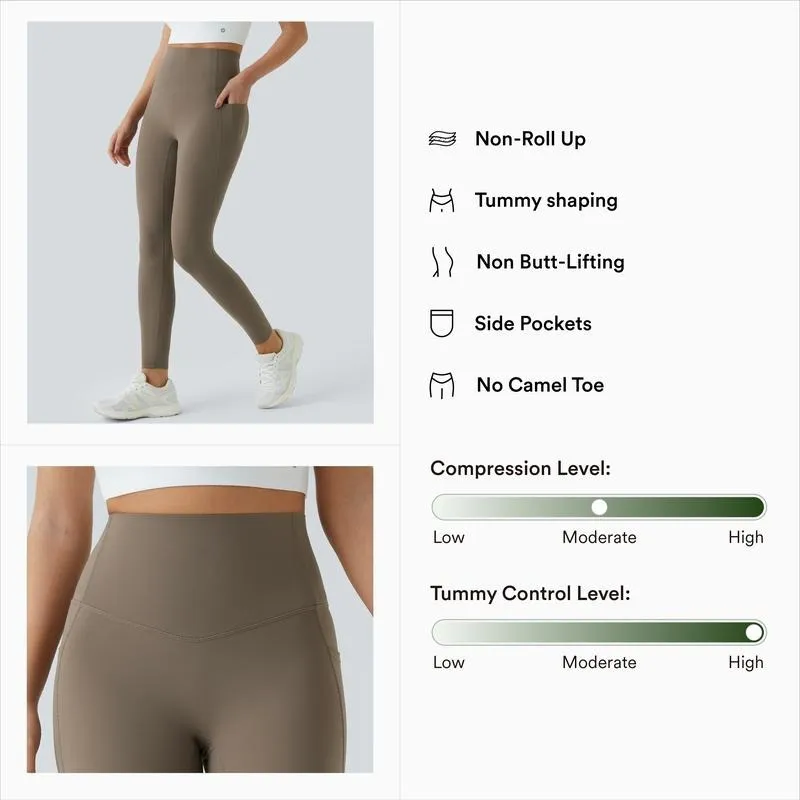 High Waisted Tummy Control Side Pocket Shaping Training Leggings – 🔥 40% OFF Today Only!