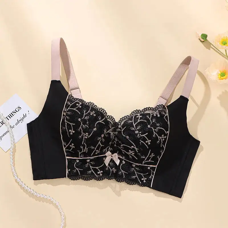 Floral Embroidered Lace Corset Bra