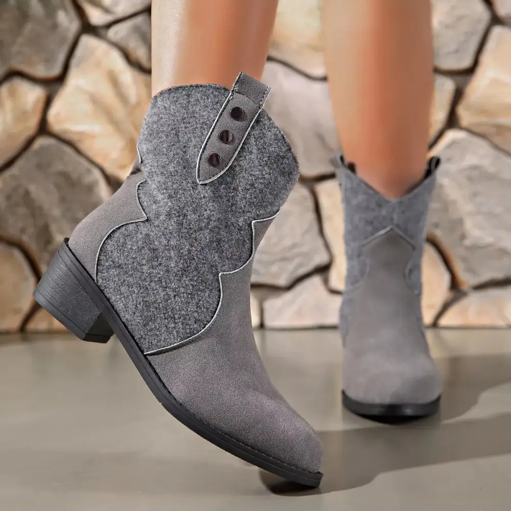Point Toe Block Heels Boots